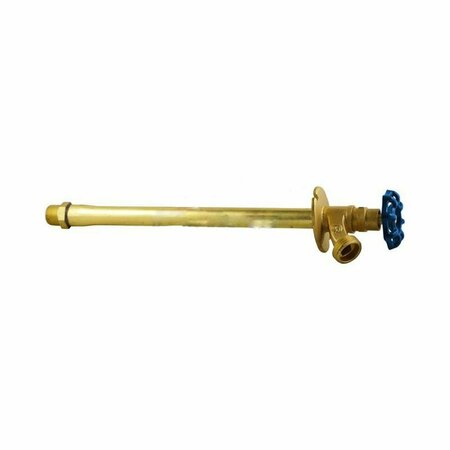 AMERICAN IMAGINATIONS 8 in. Cylindrical Brass-Blue Wall Hydrant in Brass AI-37862